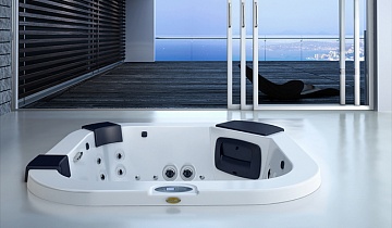 СПА бассейн Jacuzzi Italian Design Delfi Pro 190x190x80 см чаша White обшивка Дуб рифленый (с теплообменником)